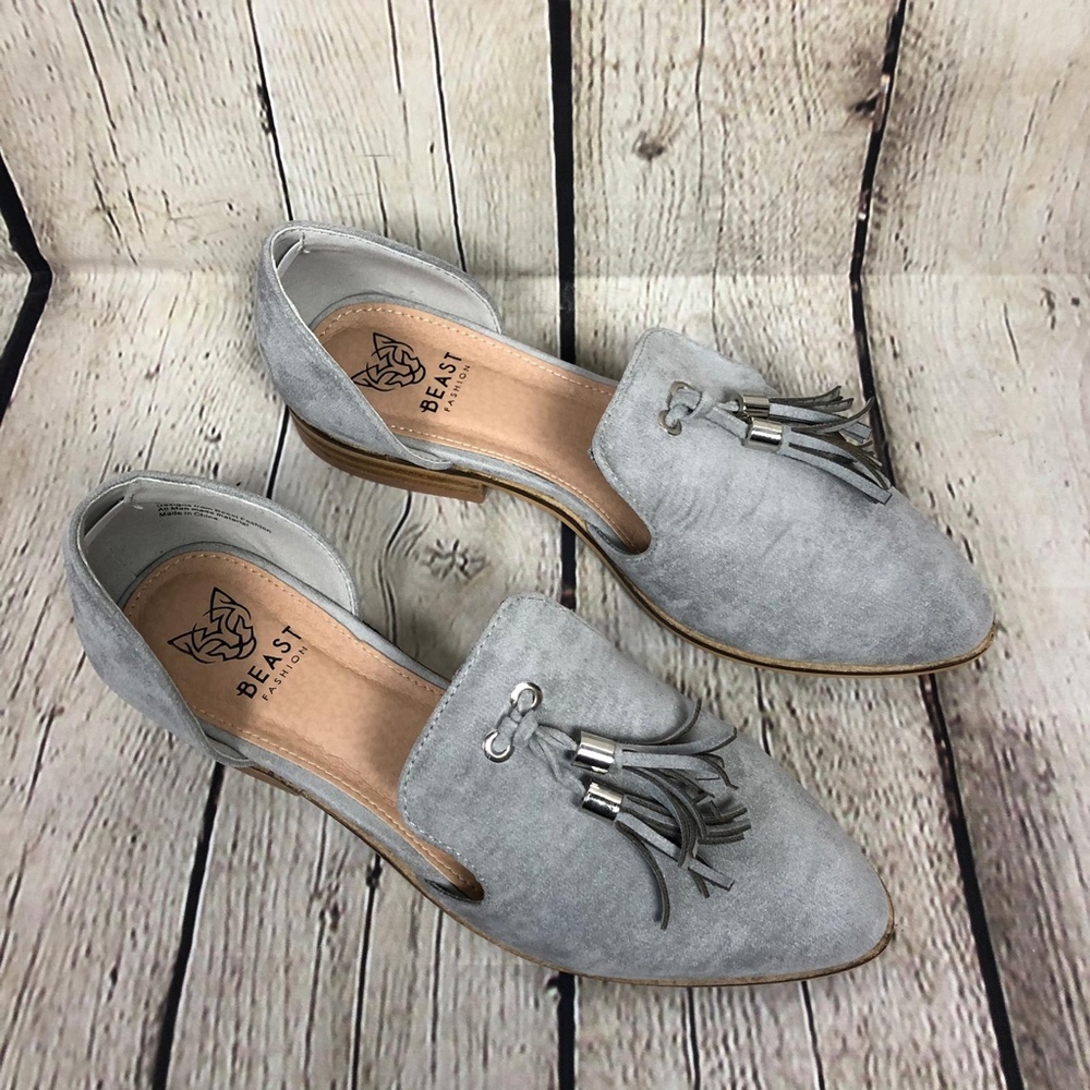 Adorable Gray  Tassel Loafer Flats Slip on Shoes - Picture 6 of 7